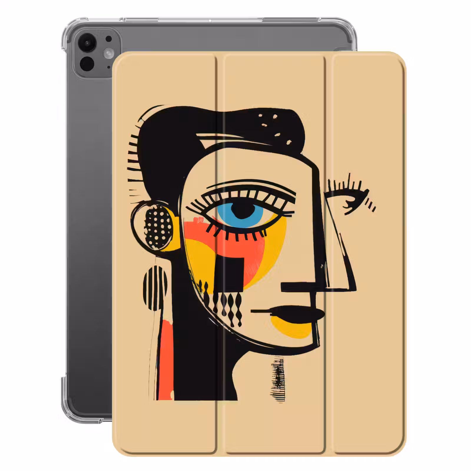 iPad-Hülle - Geometrisch - Leuchtende Farben - Kubistischer Stil — 1