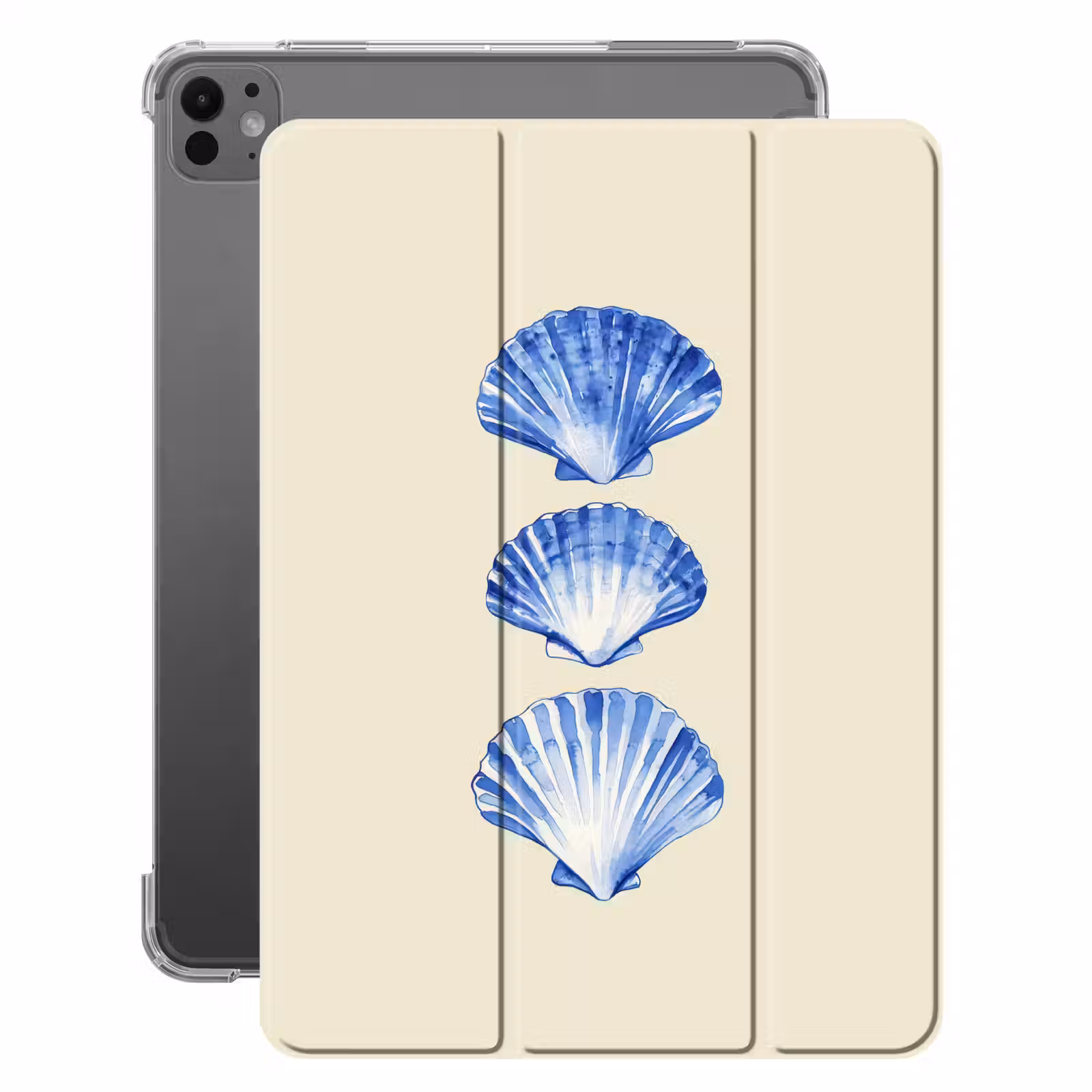 iPad-Hülle - Muscheln - Blau - Beige — 1