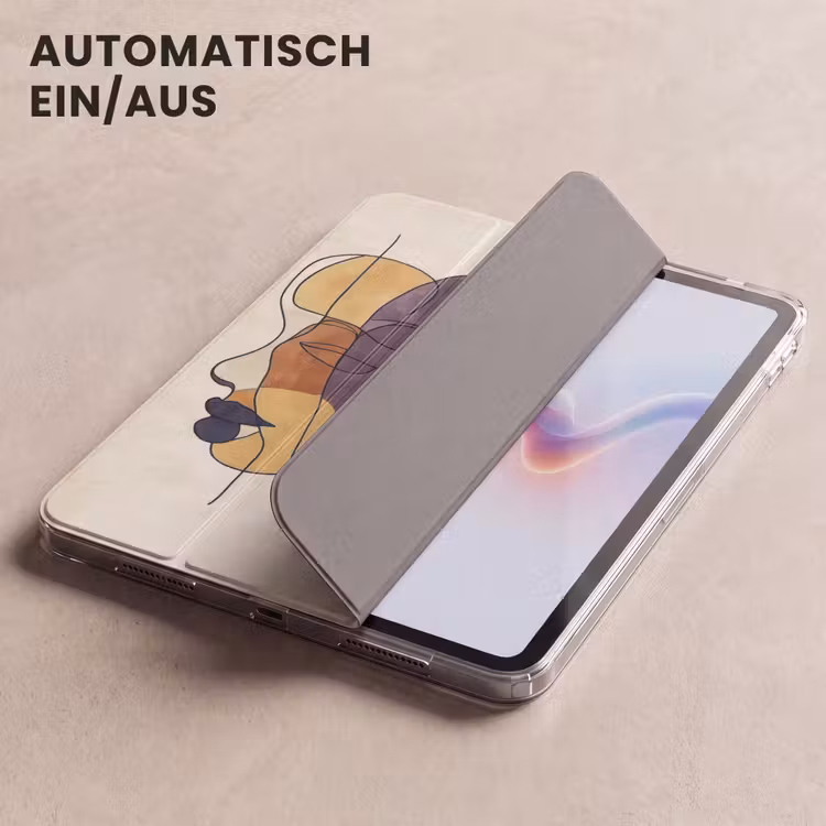 iPad-Hülle - Abstrakt - Überlappende Gesichter - Lila - Dunkelgrün — 5