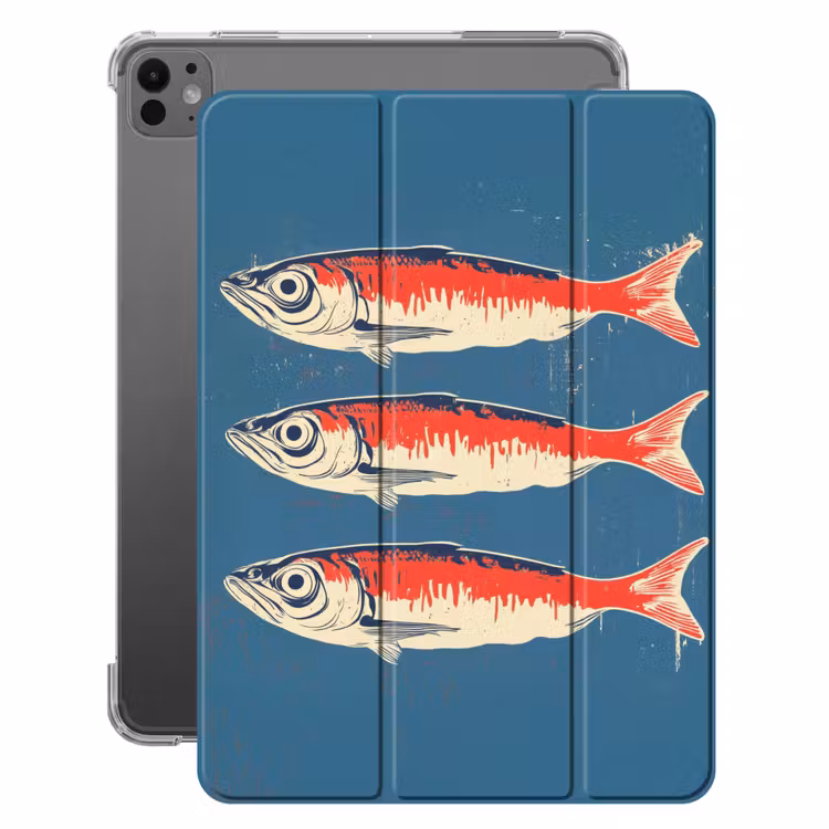 iPad-Hülle - Fische - Rot - Blau — 1
