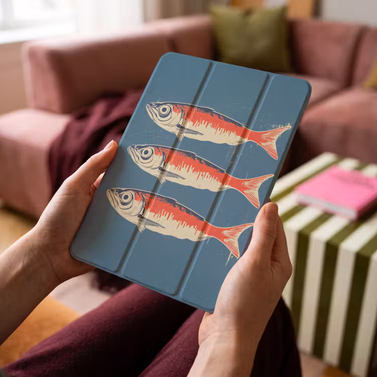 iPad-Hülle - Fische - Rot - Blau — 4