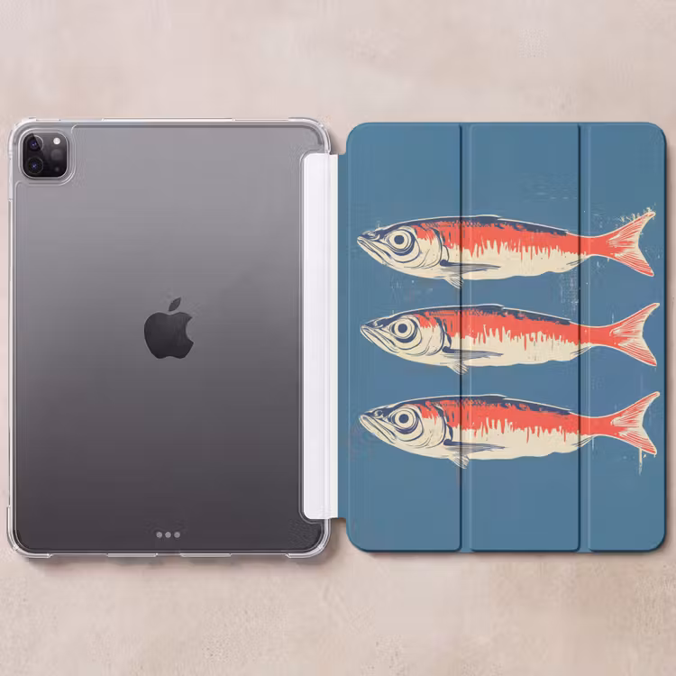 iPad-Hülle - Fische - Rot - Blau — 6