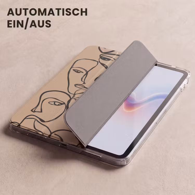 iPad-Hülle - Meer von Gesichtern - Strichzeichnung - Abstrakt — 5