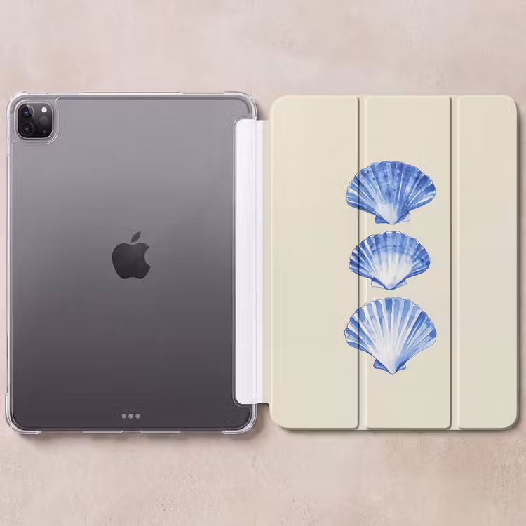 iPad-Hülle - Muscheln - Blau - Beige — 6