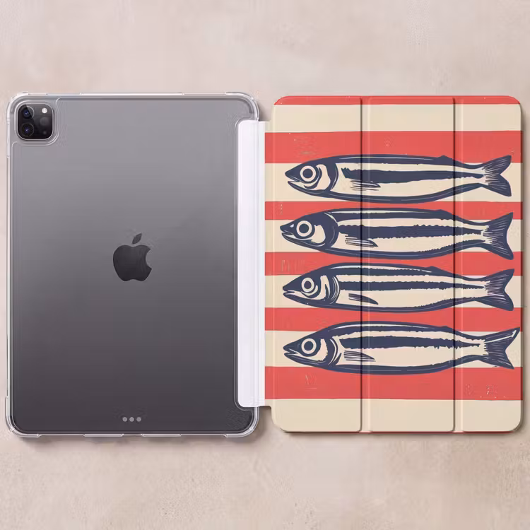 iPad-Hülle - Sardinen - Rot und beige gestreift — 6