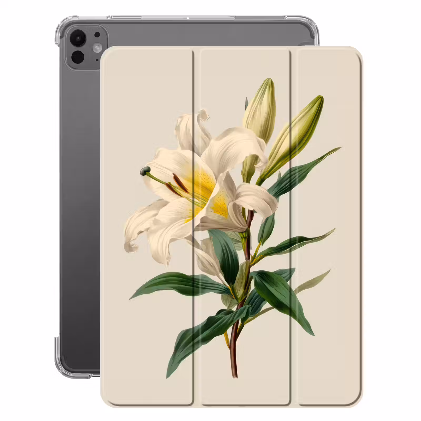 iPad-Hülle - Lilie - Elegant - Botanisch - Beige — 1