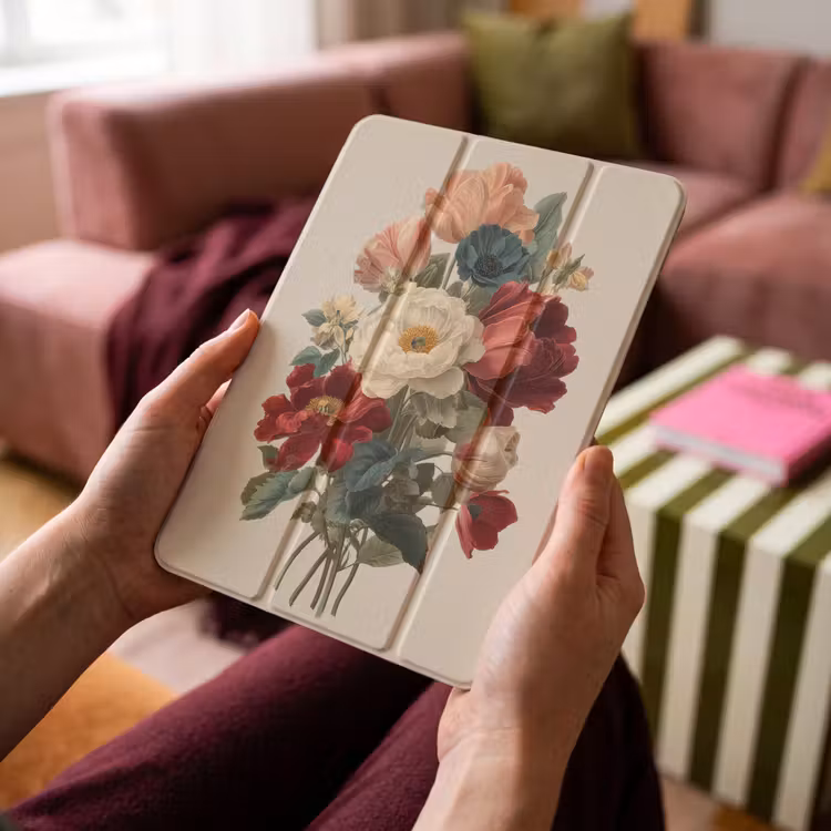 iPad-Hülle - Blumenstrauß - Warme Töne - Elegant — 4