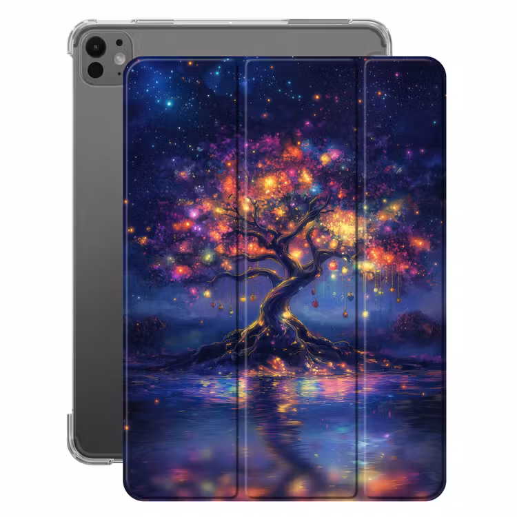iPad-Hülle - Kosmisch - Lichterbaum - Weihnachten - Farbenfroh — 1
