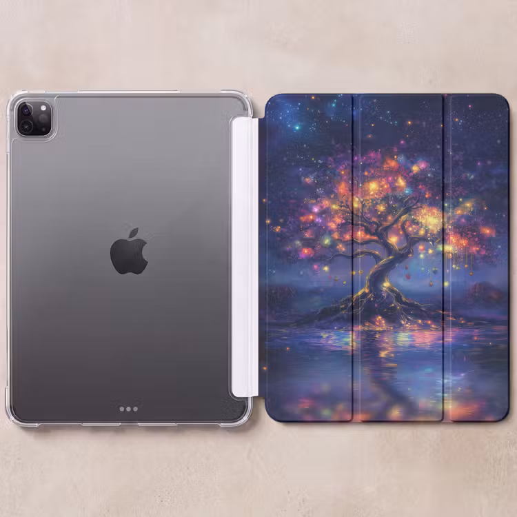 iPad-Hülle - Kosmisch - Lichterbaum - Weihnachten - Farbenfroh — 6