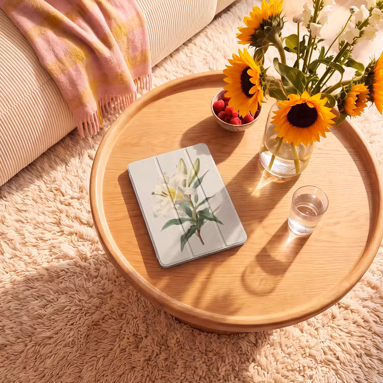 iPad-Hülle - Lilie - Elegant - Botanisch - Beige — 2