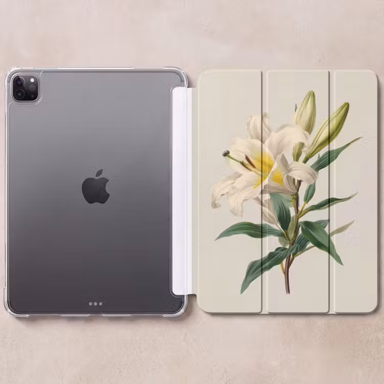 iPad-Hülle - Lilie - Elegant - Botanisch - Beige — 6