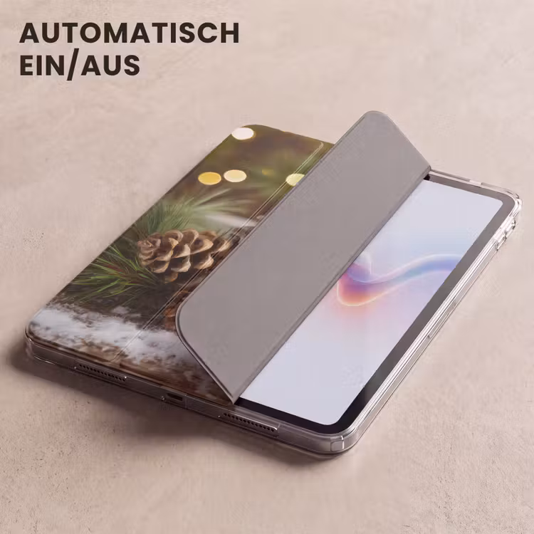 iPad-Hülle - Tannenzapfen - Weihnachtsstimmung - Braun - Grün — 5