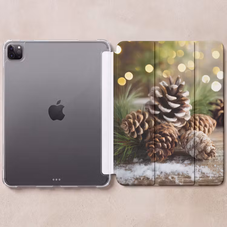 iPad-Hülle - Tannenzapfen - Weihnachtsstimmung - Braun - Grün — 6