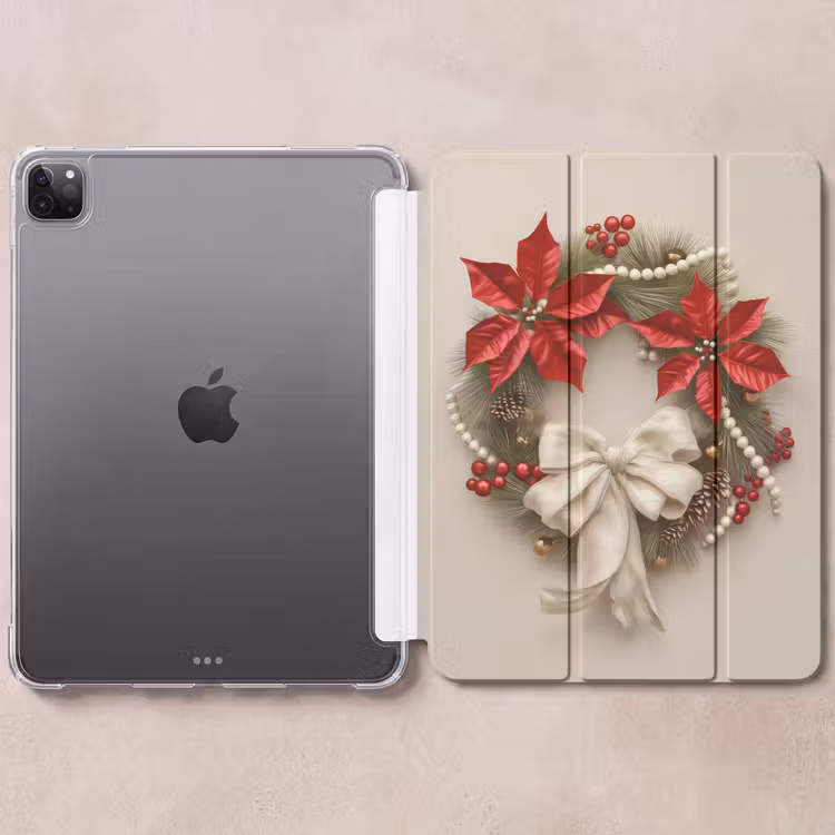 iPad-Hülle - Türkranz - Schleife - Weihnachten - Rot - Grün — 6