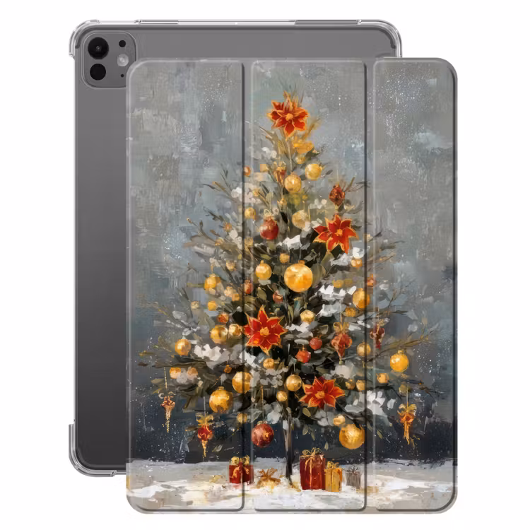 iPad-Hülle - Weihnachtsbaum - Geschenke - Rot - Gold — 1