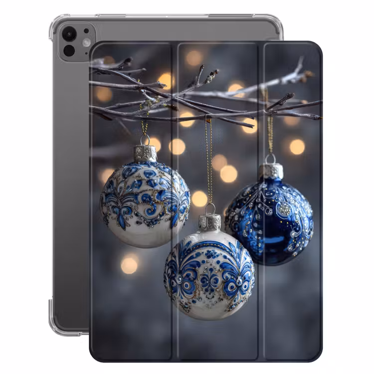 iPad-Hülle - Weihnachtskugel - Dekoriert - Blau — 1