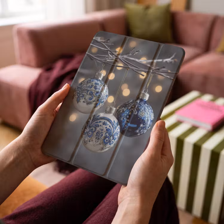 iPad-Hülle - Weihnachtskugel - Dekoriert - Blau — 4