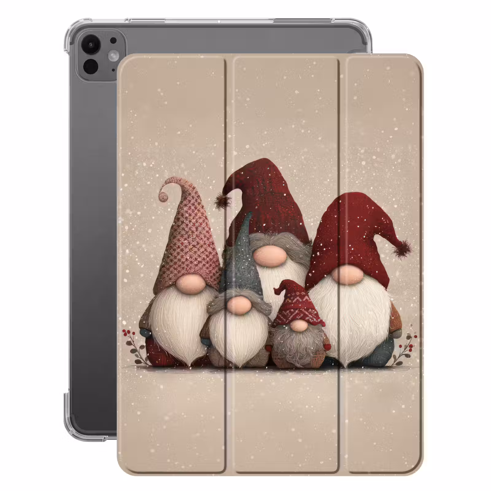 iPad-Hülle - Wichtel - Weihnachten - Schnee - Zipfelmützen — 1