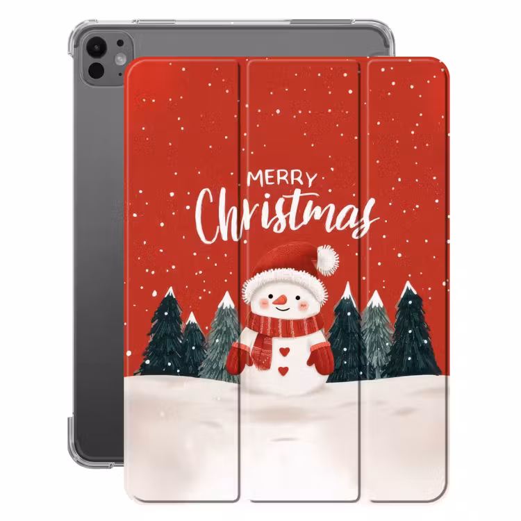 iPad-Hülle - Weihnachtsgruß - Schnee - Rot — 1