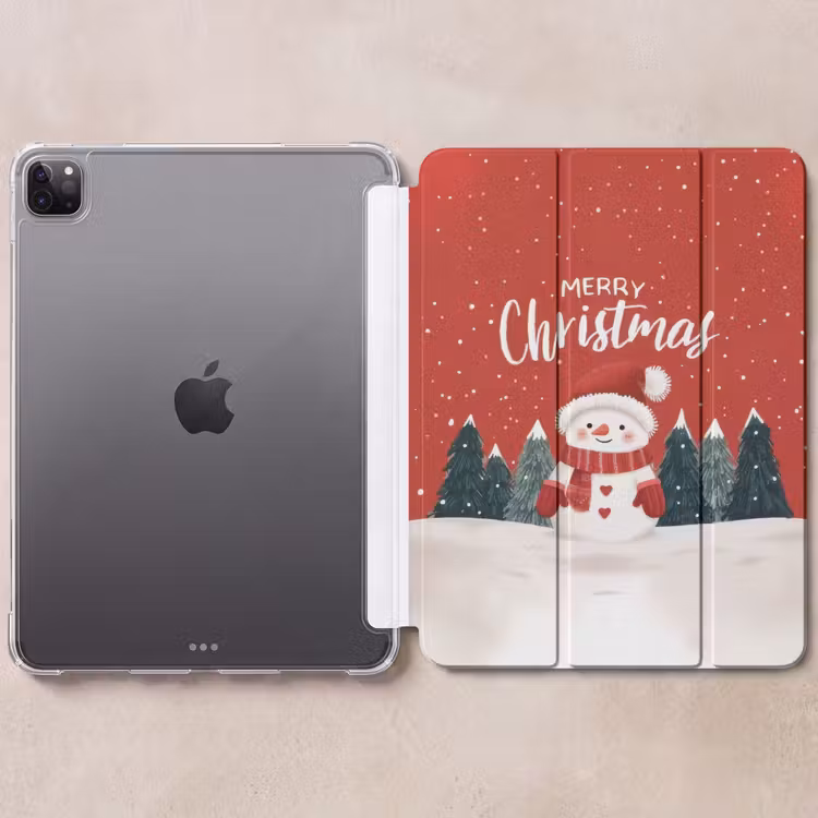 iPad-Hülle - Weihnachtsgruß - Schnee - Rot — 6