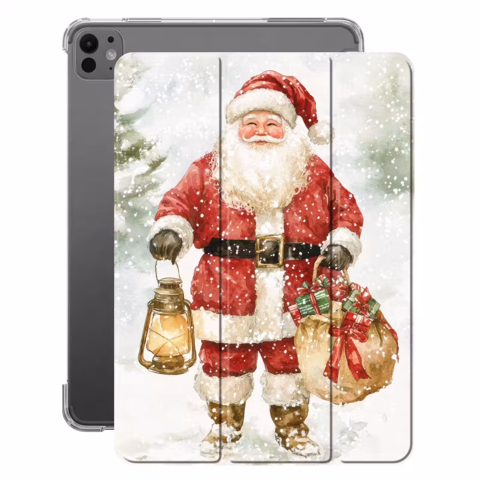 iPad-Hülle - Weihnachtsmann - Winter - Schnee - Weiß - Rot — 1