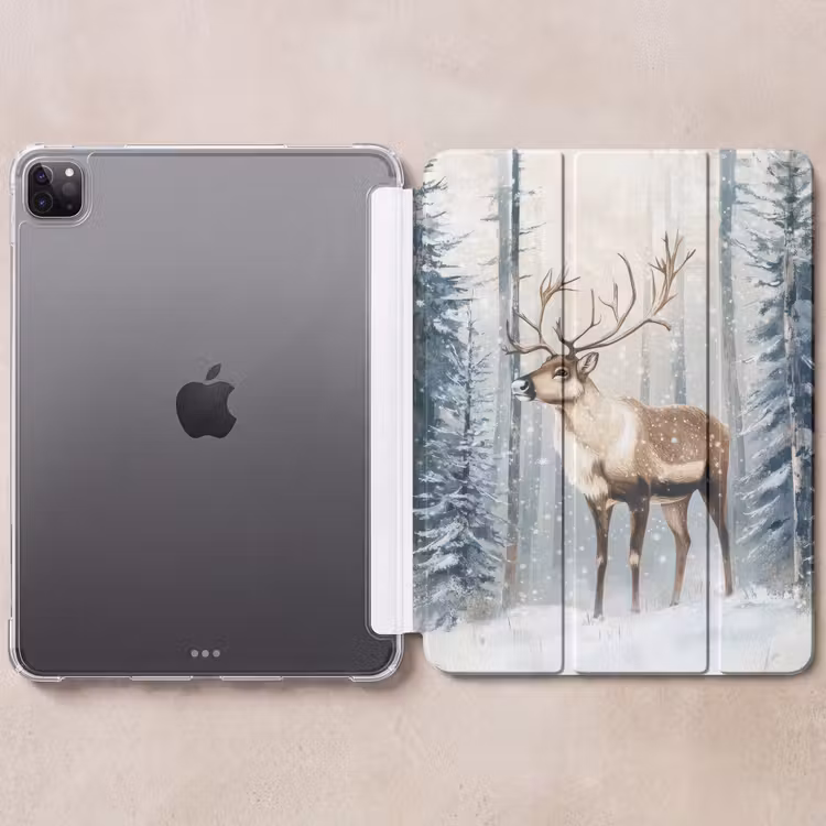 iPad-Hülle - Rentier - Schnee - Wald - Weiß — 6