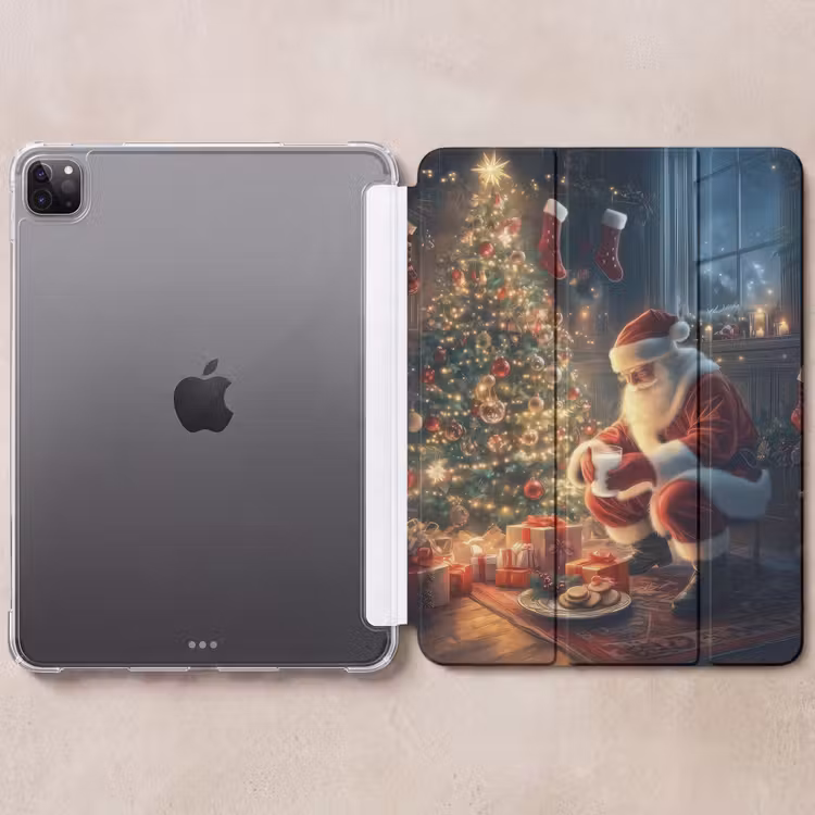iPad-Hülle - Weihnachtsmann - Kamin - Dunkel — 6
