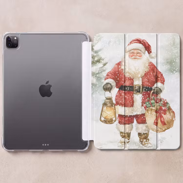 iPad-Hülle - Weihnachtsmann - Winter - Schnee - Weiß - Rot — 6