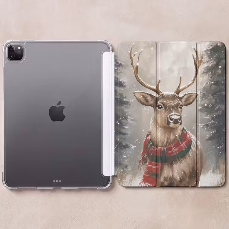 iPad-Hülle - Winter - Wald - Rentier - Dunkelheit — 6