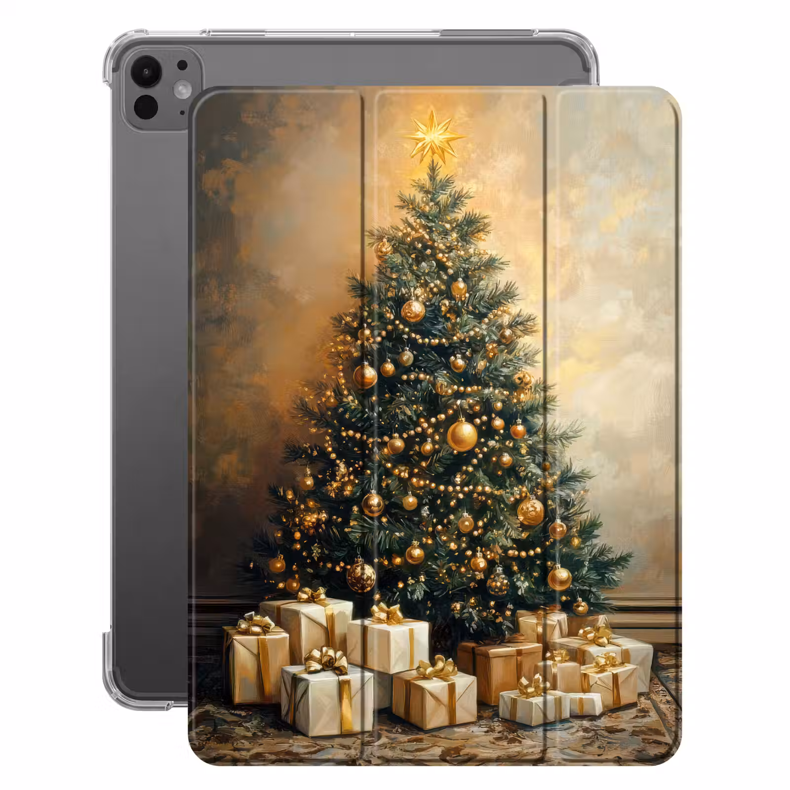 iPad-Hülle - Weihnachtsbaum - Geschenke - Gold — 1