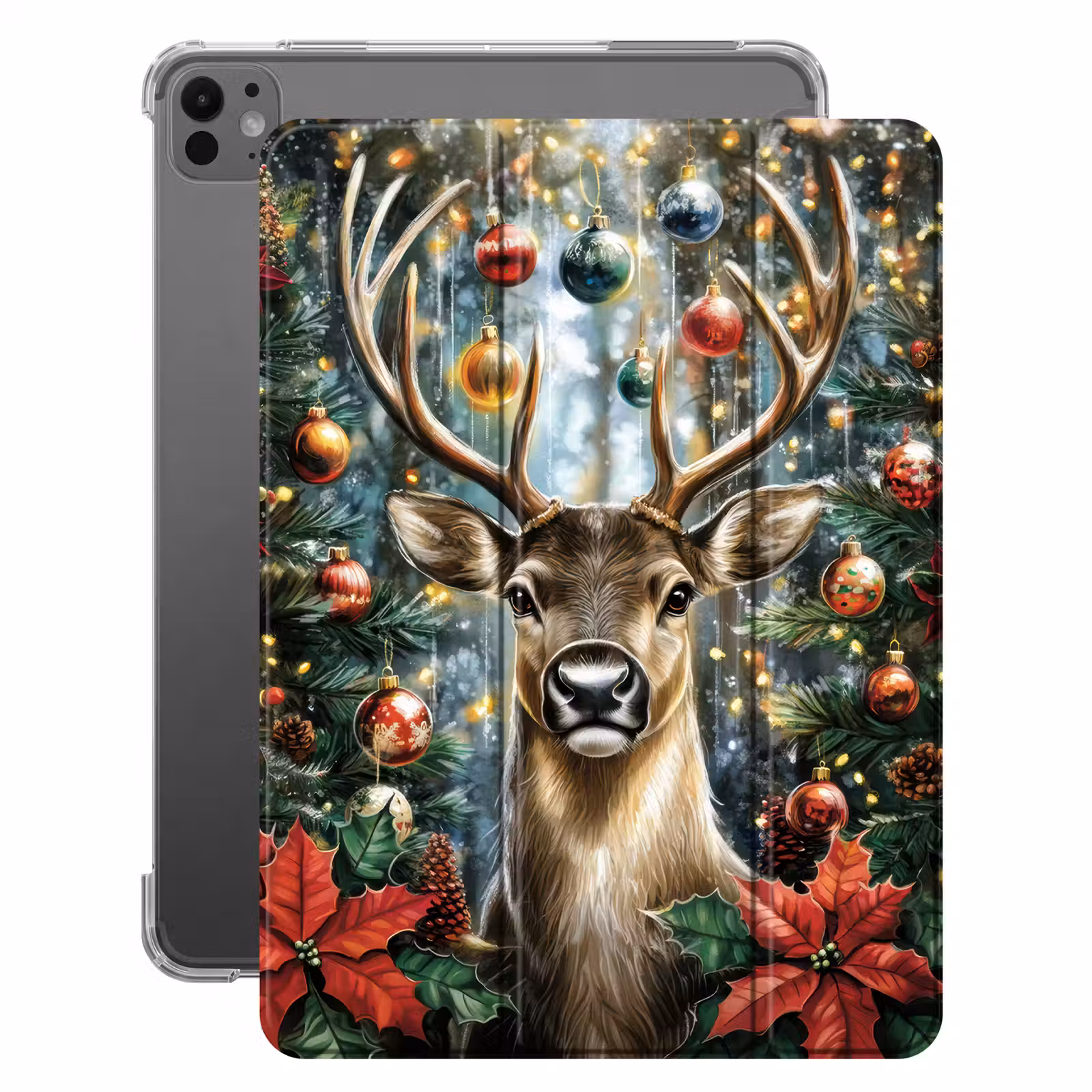 iPad-Hülle - Weihnachtsfeier - Tannenwald - Rot — 1