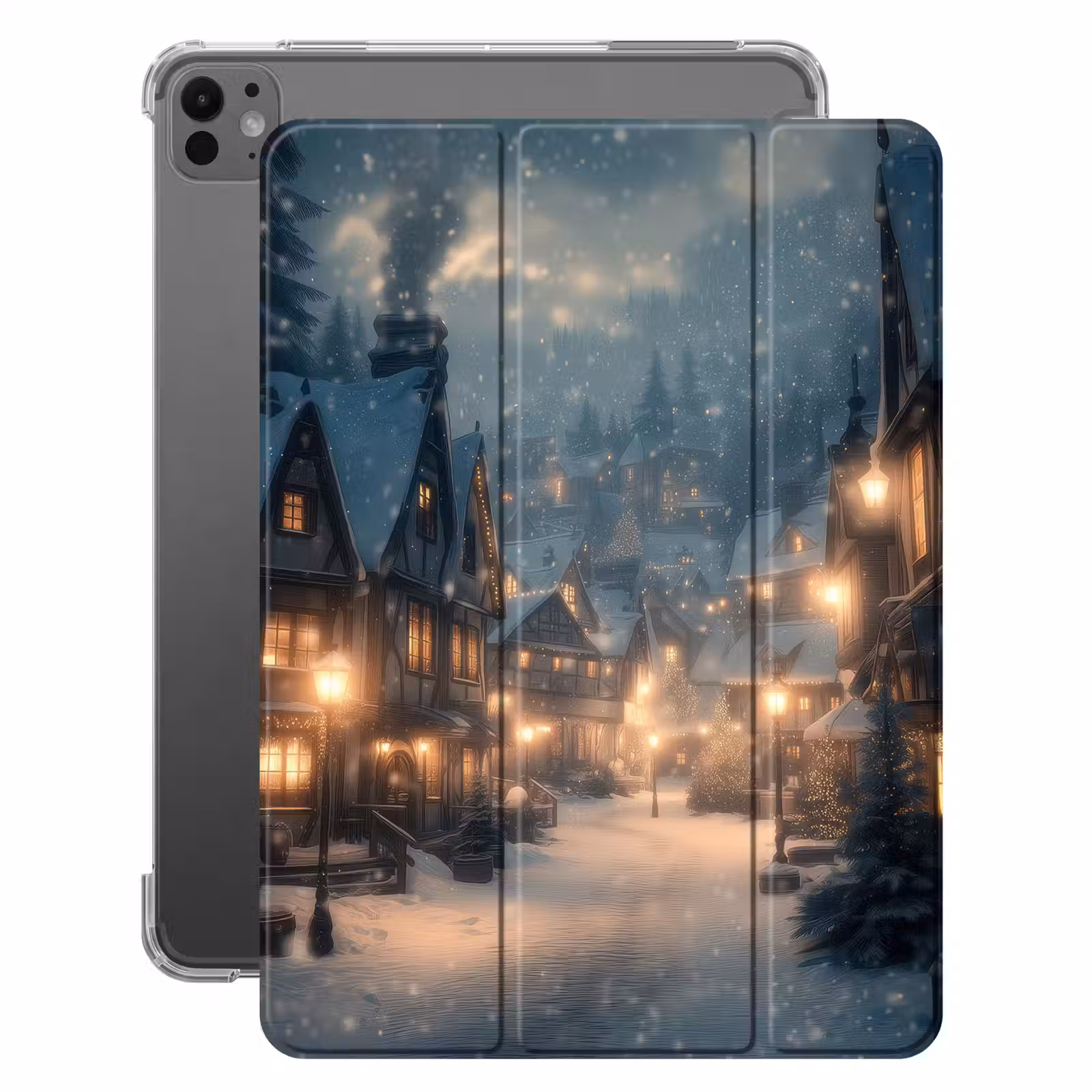iPad-Hülle - Winterdorf - Schnee - Dunkelheit — 1