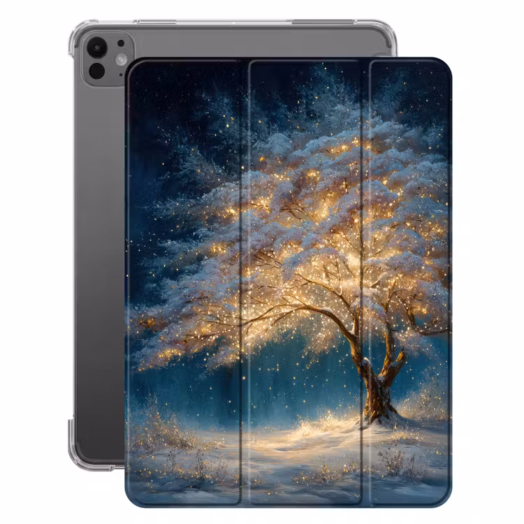 iPad-Hülle - Baum des Lebens - Nacht - Dunkelheit - Blau — 1