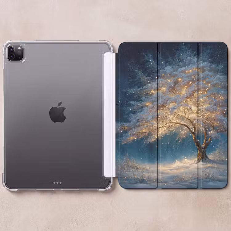 iPad-Hülle - Baum des Lebens - Nacht - Dunkelheit - Blau — 6