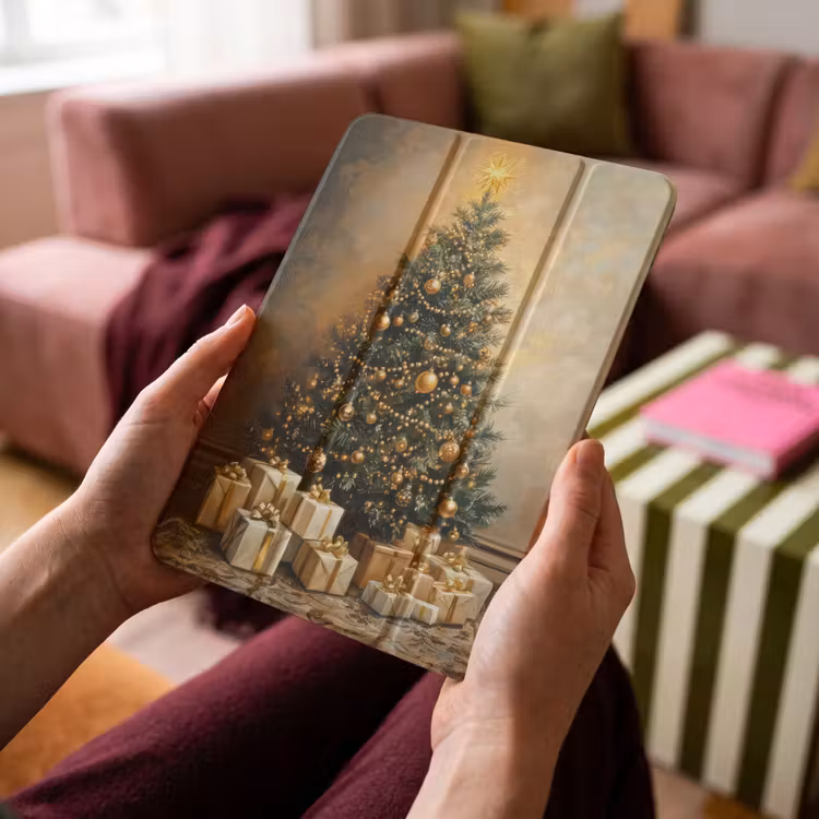 iPad-Hülle - Weihnachtsbaum - Geschenke - Gold — 4