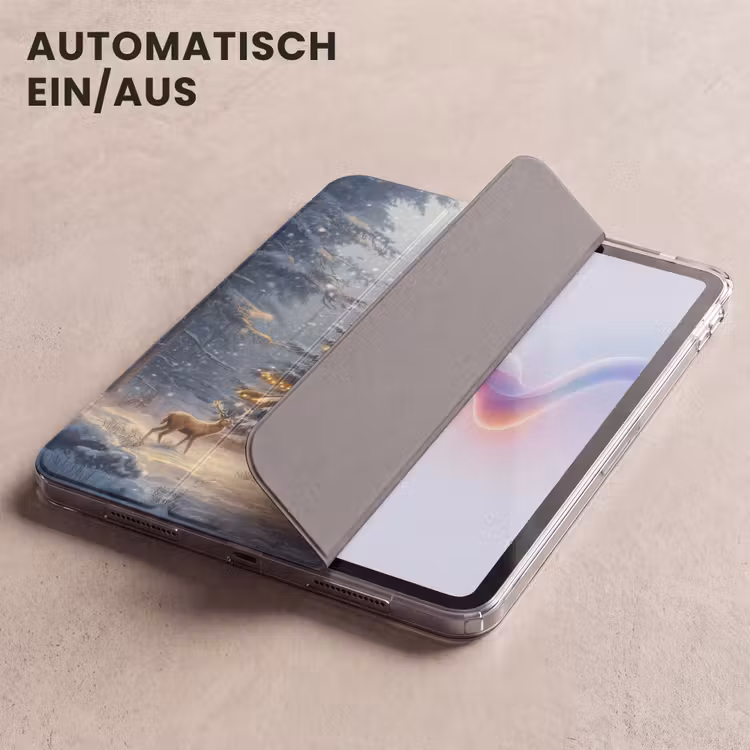 iPad-Hülle - Weihnachtsbeleuchtung - Wald - Hirsche - Dunkelheit — 5