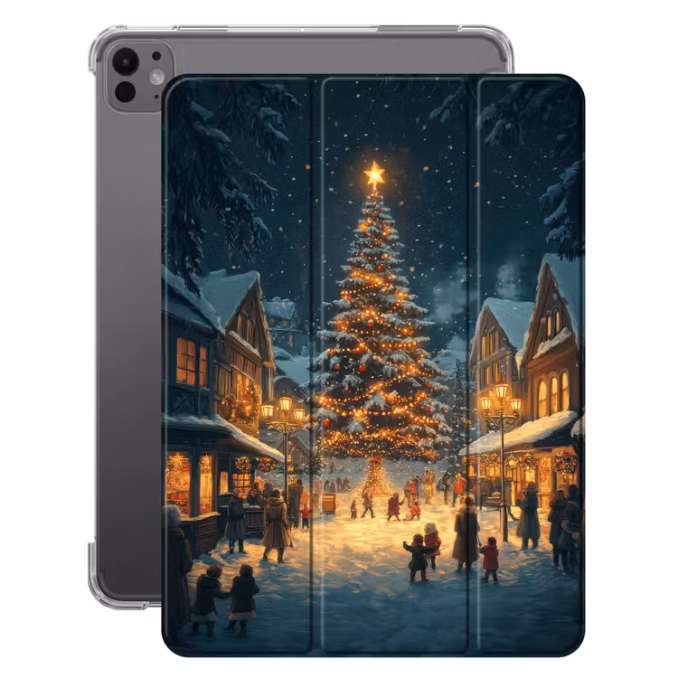 iPad-Hülle - Weihnachtsfeier - Dorf - Dunkelheit — 1