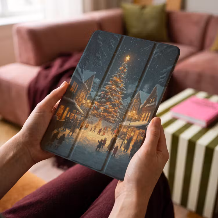 iPad-Hülle - Weihnachtsfeier - Dorf - Dunkelheit — 4