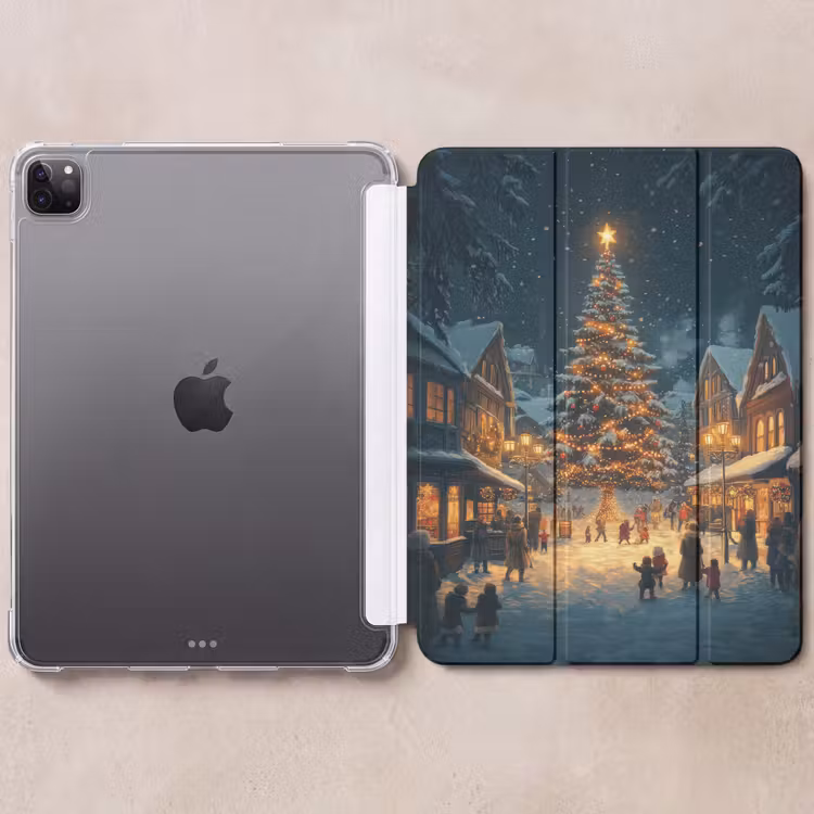iPad-Hülle - Weihnachtsfeier - Dorf - Dunkelheit — 6