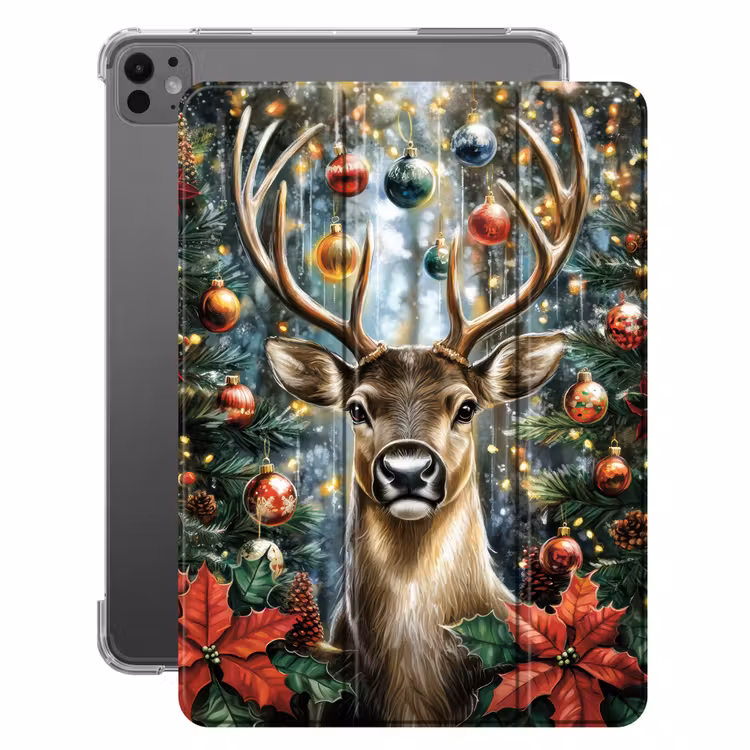 iPad-Hülle - Weihnachtsfeier - Tannenwald - Rot — 1