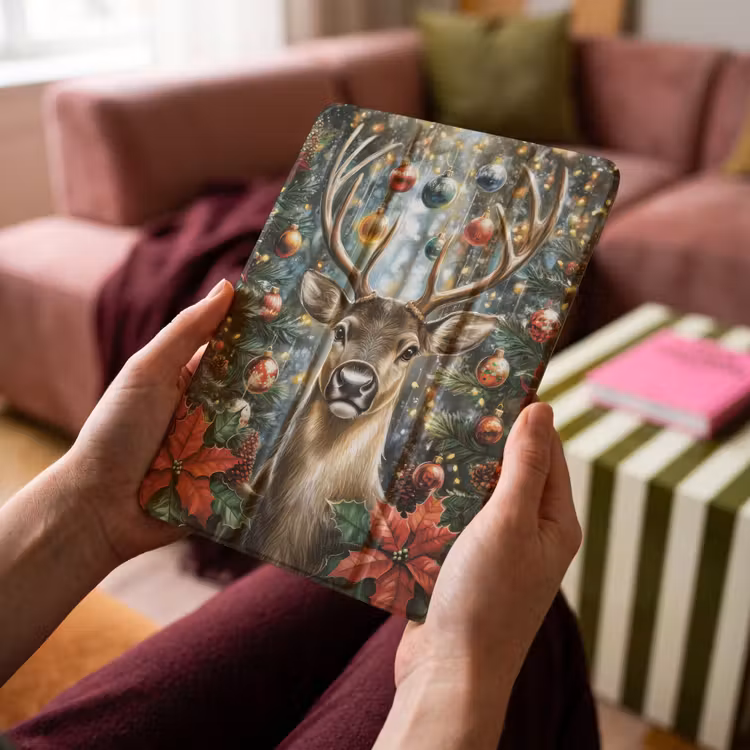 iPad-Hülle - Weihnachtsfeier - Tannenwald - Rot — 4