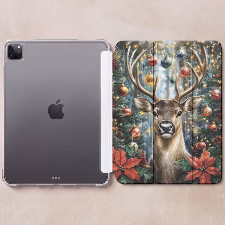 iPad-Hülle - Weihnachtsfeier - Tannenwald - Rot — 6