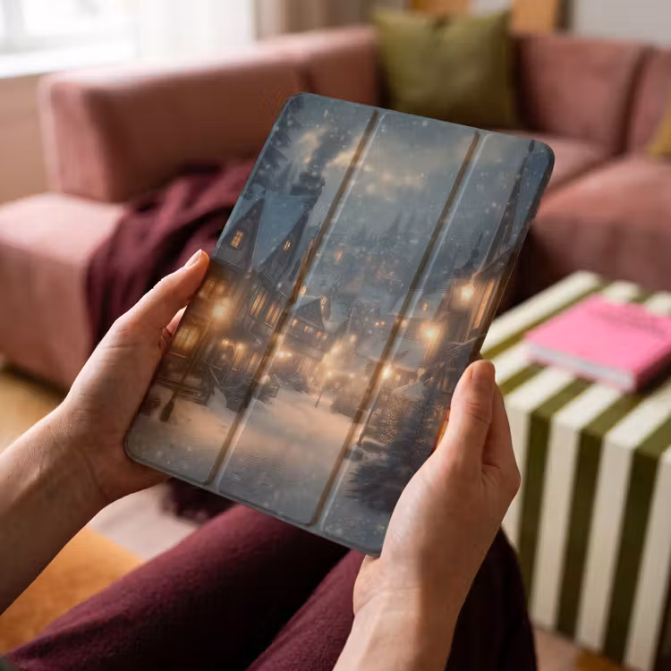 iPad-Hülle - Winterdorf - Schnee - Dunkelheit — 4