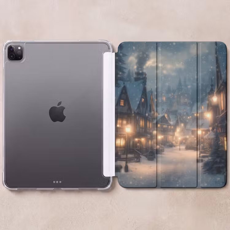 iPad-Hülle - Winterdorf - Schnee - Dunkelheit — 6
