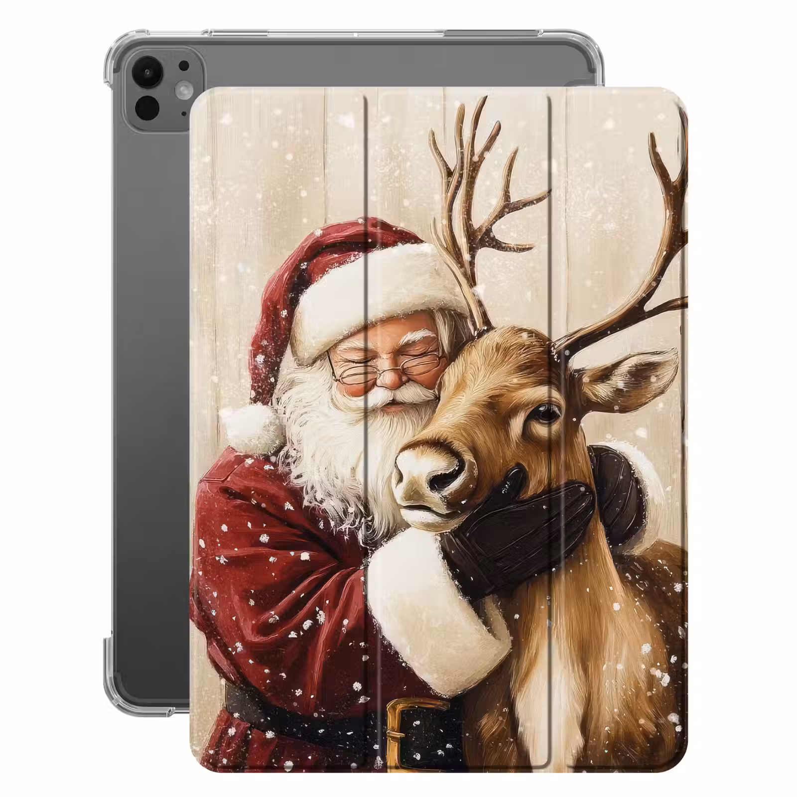 iPad-Hülle - Weihnachtsmann - Rentier - Schnee - Bunt — 1