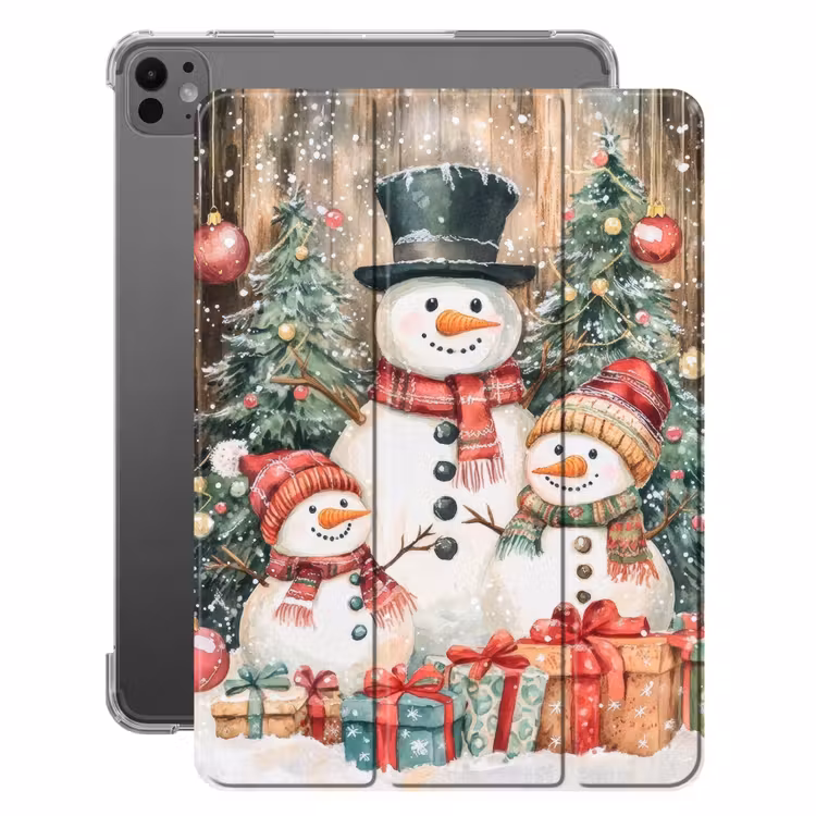 iPad-Hülle - Schneemann - Familie - Farbenfroh — 1