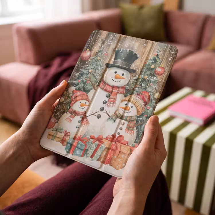 iPad-Hülle - Schneemann - Familie - Farbenfroh — 4