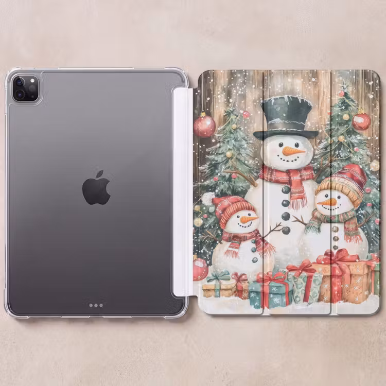 iPad-Hülle - Schneemann - Familie - Farbenfroh — 6