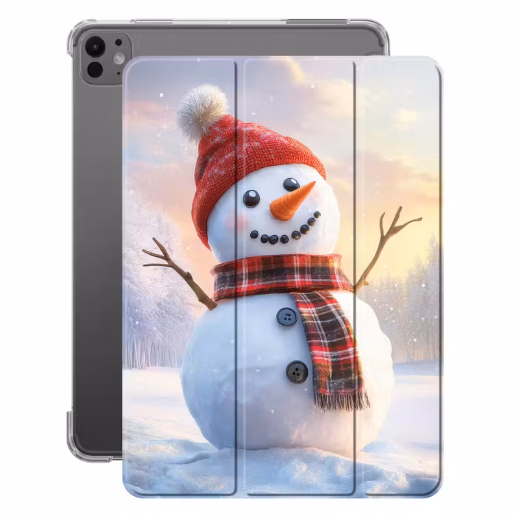 iPad-Hülle - Schneemann - Sonnenuntergang - Weiß — 1