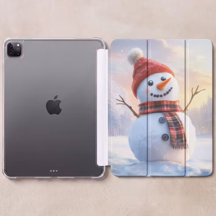 iPad-Hülle - Schneemann - Sonnenuntergang - Weiß — 6